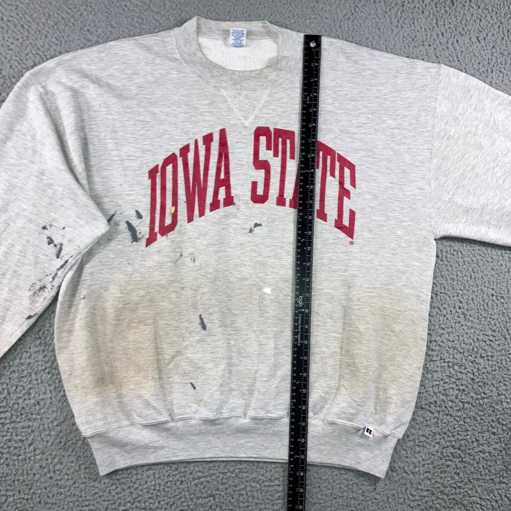 Vintage Russell Athletic Sweatshirt Men XL Iowa State Thrashed 90s V-Stitched - Picture 5 of 10
